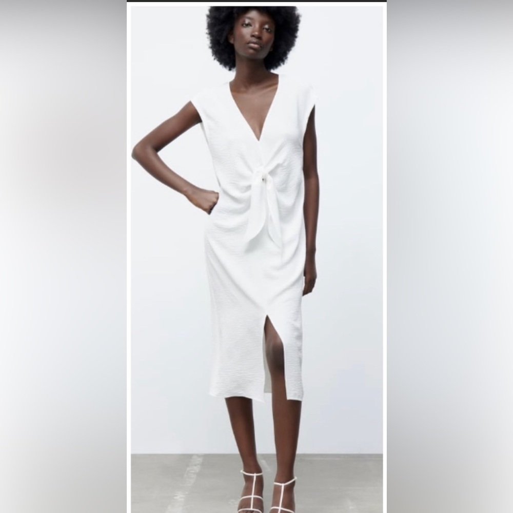 New Zara Fluid Knotted Dress